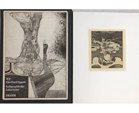 Eggers, W.P. Eberhard (1939 Hannover 2004) Mappe "Kalligraphische Labyrinthe" mit sieben Radierungen, je mit Bleistift sign. 