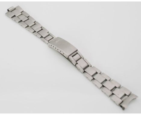 ROLEX-Oysterband. Stahl, genietet. Schließe 3/72. Bandanstöße 19 mm, L. ca. 16,5 cm. Herstellung 3. Quartal 1972. Aus dem Nac