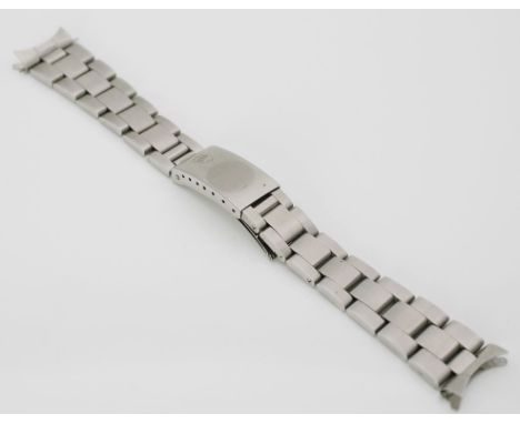 ROLEX-Oysterband. Stahl, massive links, Schließe VC, 19 mm Bandanstöße 557, Endlinks 78350/19, L. ca. 17 cm. Um 1996. Aus dem