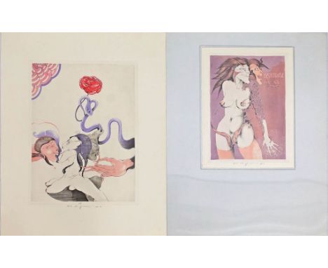 Eggers, W.P. Eberhard (1939 Hannover 2004) Mappe "Lysistrata" mit neun Radierungen, je mit Bleistift sign. und dat. (19)70 so