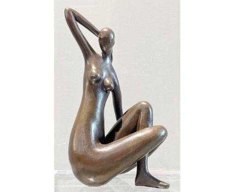 Unbekannter Künstler (um 2011) Skulptur "Blauer Akt" nach Matisse. Bronze, braune Patina. Unter Fuß Ex. 78/100 und dat. 2011.