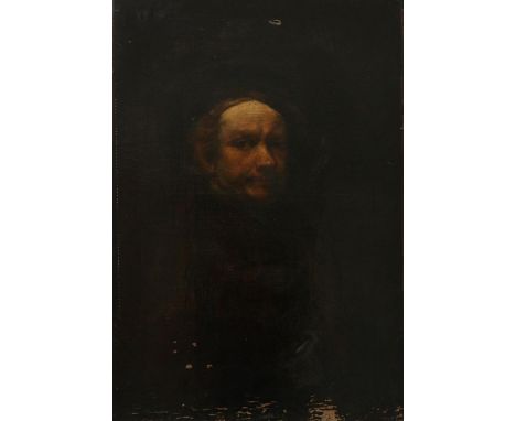 After Rembrandt Harmensz van Rijn (1606-1669) Self portrait, oil on canvas, 90cm by 60cm 