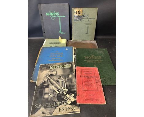 A selection of Morris techical books and a Morris Eight operation manual etc. 