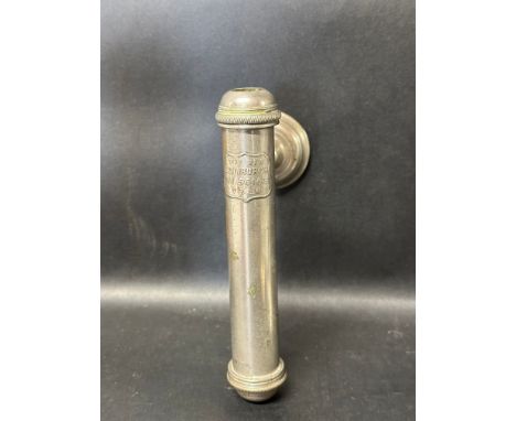 An early carriage candle lamp by Tom Bowler Lamp Works 'The New Edinburgh Rd. 56168', hinged. 