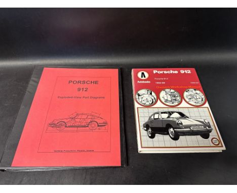 A Porsche 912 Owner's Manual and a reprinted exploded-view part diagrams file. 