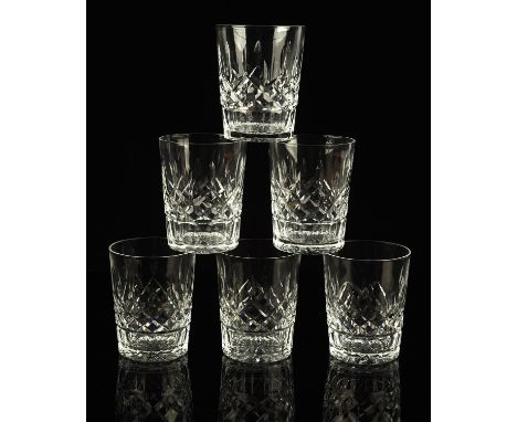 Part suite of Waterford "Lismore" table glass comprising 11 sherry glasses 13cm, 6 port glasses 10.5cm, 6 medium white wine g