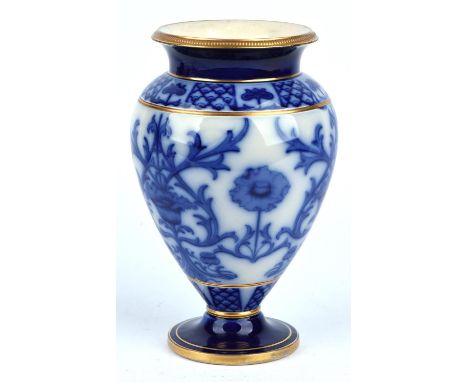 William Moorcroft (British, 1872 - 1945), Macintyre Blue Aurelian Ware vase of baluster form, printed with art nouveau poppie