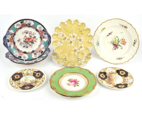 A group of porcelain and pottery tableware, 19th/early 20th century to include an early 19th century porcelain bowl, with pai