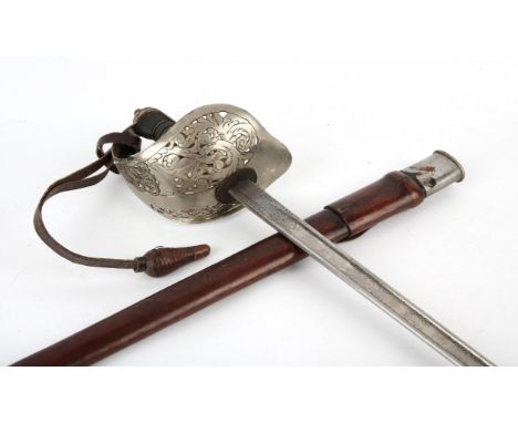 George V Officers Dress sword by Wilkinson Sword, London, No55414 the 82cm blade with broad arrow and dated 1918, leather sca