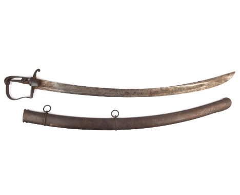 1796 Pattern Light Cavalry sabre the scabbard marked for  J. Johnston, Newcastle Street, The Strand, London. ( Lacking grip )