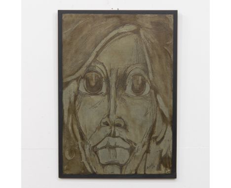 DESANTO (XX) 'Portrait' a mixed media with metal. 1974. (50 x 73 cm)