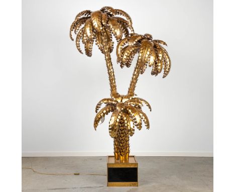 A standing lamp in the shape of a palm tree in the style of Maison Jansen. The second half of the 20th century. (100 x 115 x 