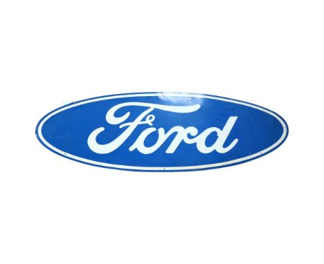 A Vintage oval Ford advertising tin sign, length 152cm 
