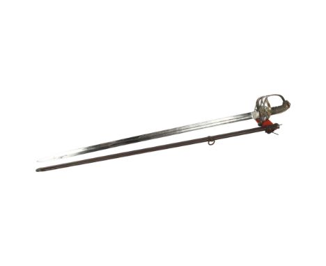 A 19th century Officer's sword, by Marshall & Company Jermyn Street London, with Damascene sword and shagreen scabbard, blade