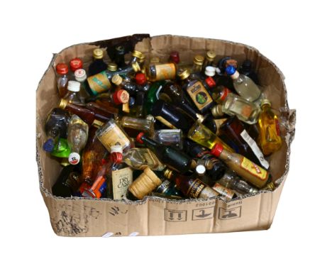 A large quantity of alcoholic miniatures, including Ouzo, Brandy, Rum, Tequila etc 