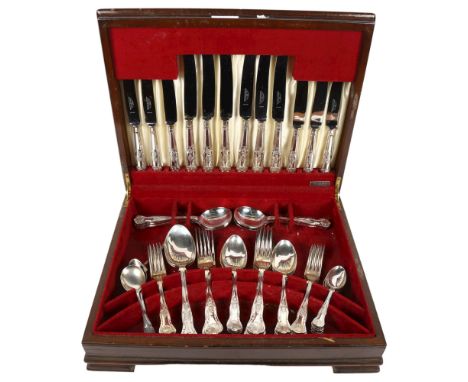 K BRIGHT LTD - a silver plated canteen of cutlery for 6 people, King's pattern, in fitted canteen 