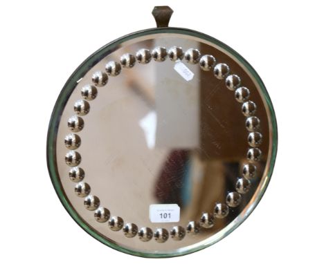 A Vintage circular sorcerer's mirror, with a circular optic border, diameter 31cm 
