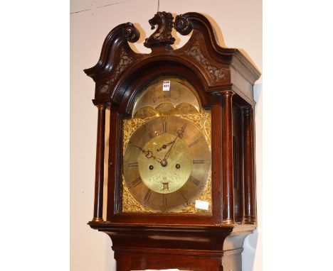 A 19th century longcase clock, named to Robert Clidsdale of Edinburgh, with brass dial, subsidiary seconds dial and date aper