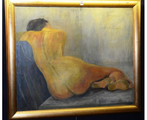 Sir Robin Darwin (British 1910-1974) ARR
'Portrait of a Nude Woman'
Oil on panel, signed lower left, 75 x 90cm