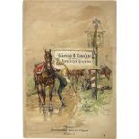 Mappe mit Lithographien "Skizzen von N. Samokysch aus dem Leben der Leibgarde-Kavallerie".Ausgabe I.