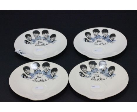 Four Beatles saucers by Washington Pottery Ltd