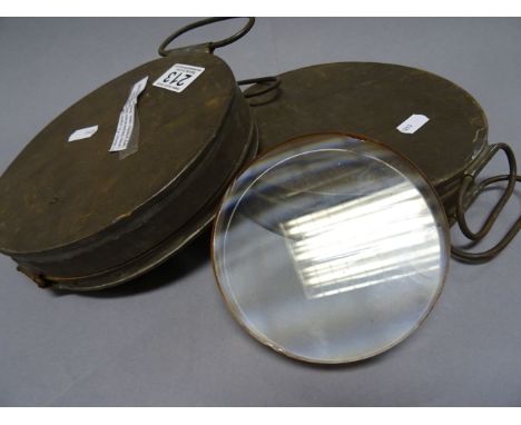 Two 19th Century Isle of Man camera obscura lenses with cases plus another marked Clifton 1867