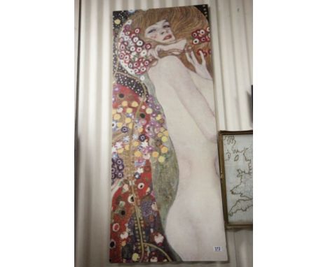Large romantic portrait image of an elegant lady after Gustav Klimpt