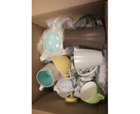A collection of Poole pottery tea and coffee ware
