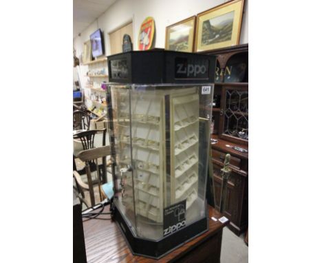 A Vintage Zippo lighter electric display cabinet  