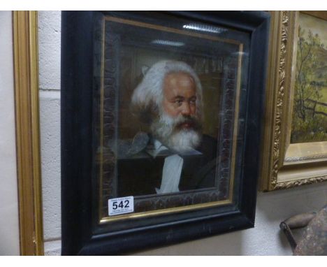 Oil painting portrait of renowned Marxist Karl Marx 