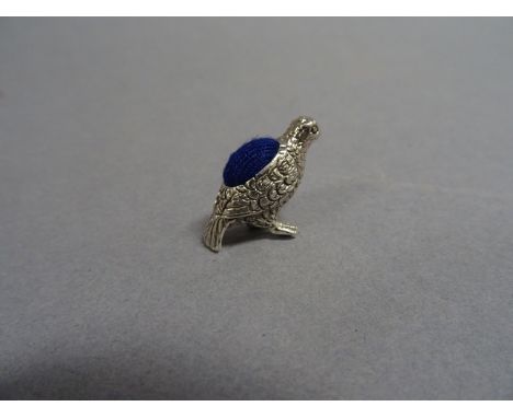Silver pheasant pin cushion