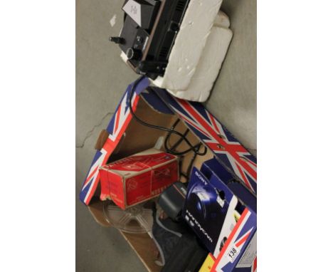 A collection of cameras and camera accessories 