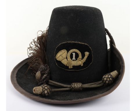 US CIVIL WAR PERIOD UNION INFANTRY OFFICERS M-1858 HARDEE HAT NICKNAMED THE “JEFF DAVIS” HAT, a black felt standing 6 ½” tall