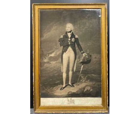 After Lemuel Francis Abbott Portrait of Horatio Nelson, mezzotint, published by Barnard, London, 1798, 67 x 40cmProvenance: H