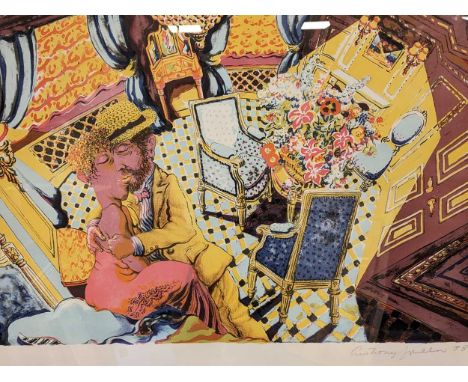 § Anthony Green RA (1939-) Kiss at the Ritzsigned and dated ‘anthony green ‘88’ (lower right); numbered 5/75 inkjet print 62 