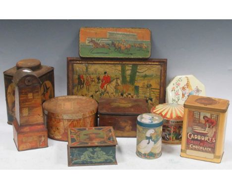 Various vintage biscuit tins to include Carr &amp; Co, Huntley &amp; Palmers and various others (qty)