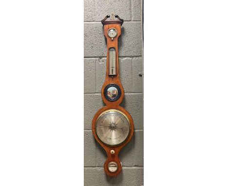 A 19th century mahogany wheel barometer signed Dellatorre, Perth, 97cm