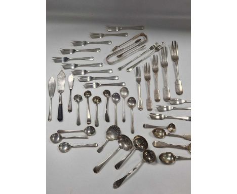 A collection of assorted silver flatware, 40.7ozt weighable silver