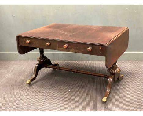 A 19th century mahogany sofa table, 69 x 111 x 80cm (closed)