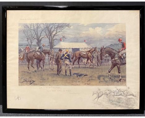 § Charles Johnson Payne 'Snaffles' (1884-1967) 'Oh! To Be In England Now That April's There', colour print, hand-signed in pe