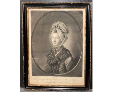 After Catherine Read Portrait of Elizabeth Duchess of Hamilton, mezzotint, 53 x 38cm; together with a further mezzotint of La