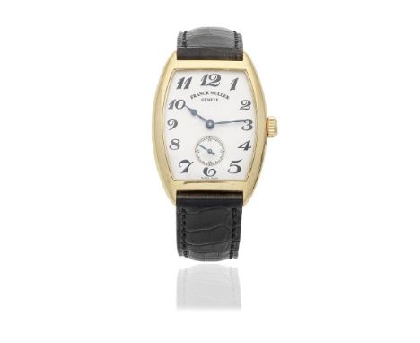 Franck Muller. An 18K gold manual wind tonneau form wristwatchModel: Cintrée CurvexReference: 7501 S6 MMDate: Circa 2005Movem