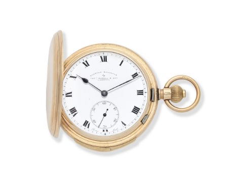 Thomas Russell &amp; Son, Liverpool. A 9K gold keyless wind full hunter quarter repeating pocket watchDate: Chester Hallmark 