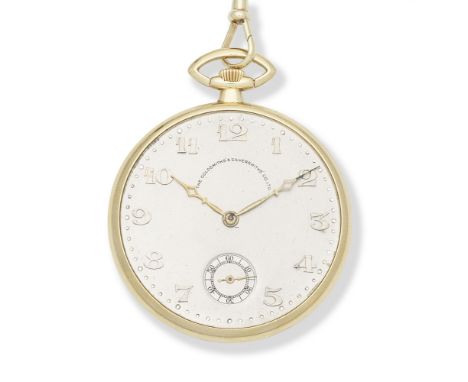 The Goldsmiths &amp; Silversmiths Co. LTD. An 18K gold keyless wind open face pocket watchDate: London Import mark for 1924Mo