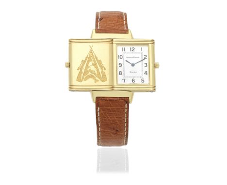 Jaeger-LeCoultre. An 18K gold quartz reversible wristwatchModel: ReversoReference: 250.1.08Date: Purchased 22nd March 1991Mov