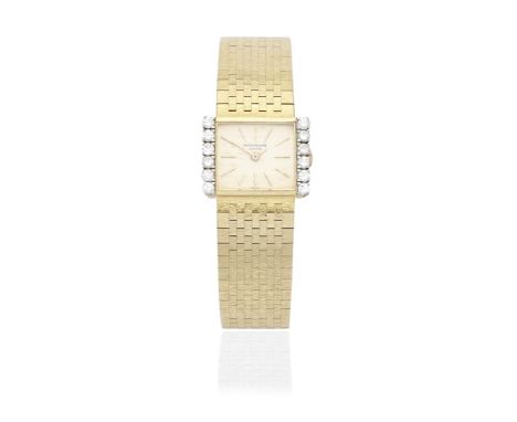 Patek Philippe. A lady's 18K gold diamond set manual wind bracelet watchReference: 3368/2Date: Circa 1965Movement: 20-jewel m