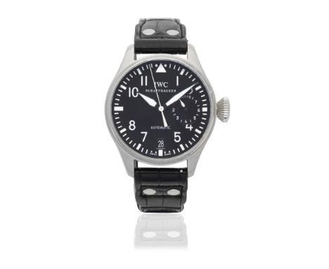 IWC. A stainless steel automatic calendar wristwatch with 7 day power reserveModel: Big PilotReference: IW5000401Date: Purcha