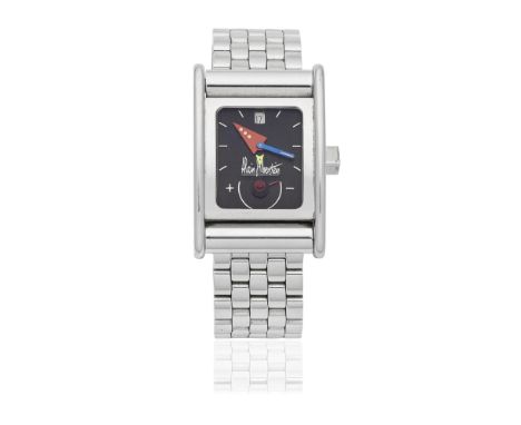 Alain Silberstein. A Limited Edition stainless steel automatic calendar bracelet watchModel: Bolido, No.030/500Date: Circa 20