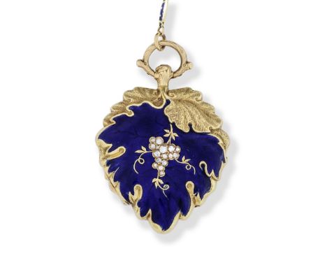 Harry Emanuel, Brook Street &amp; Hannover Square. A gilt metal and blue enamelled key wind concealed watch in the form of a 