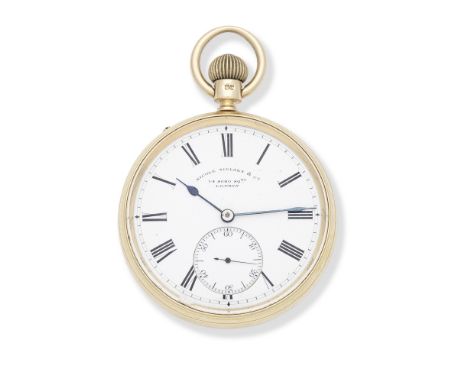 Nicole Neilsen &amp; Co, 14 Soho Square, London. An 18K gold keyless wind open face pocket watchDate: London Hallmark for 183